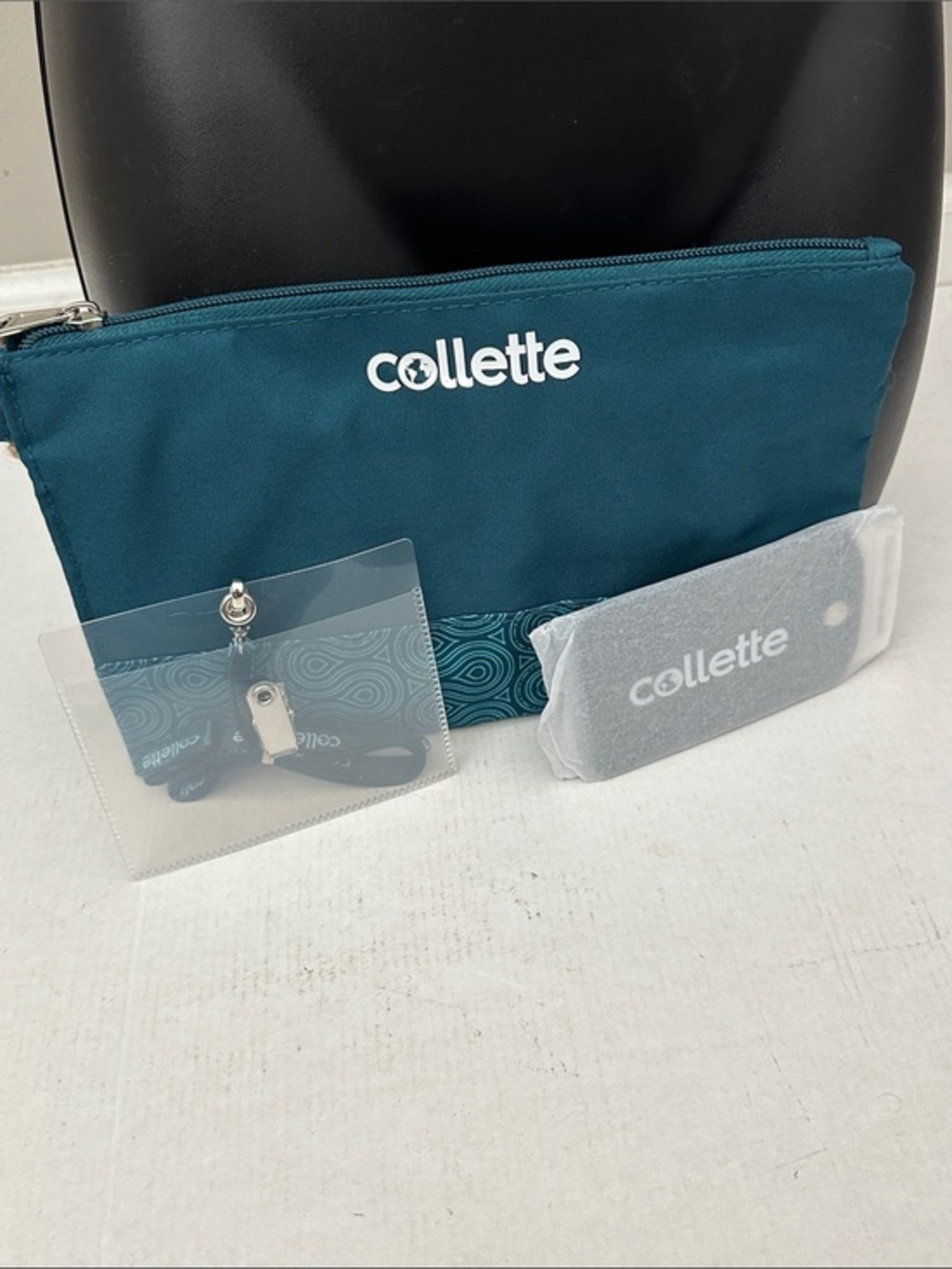 Collette RECYCLED Teal travel Pouch Set NWT
